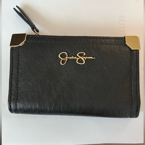 Jessica Simpson wallet black vegan leather - Picture 1 of 5